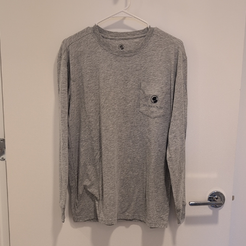 Southern Proper Long Sleeve Pocket Tee - Heather Gray